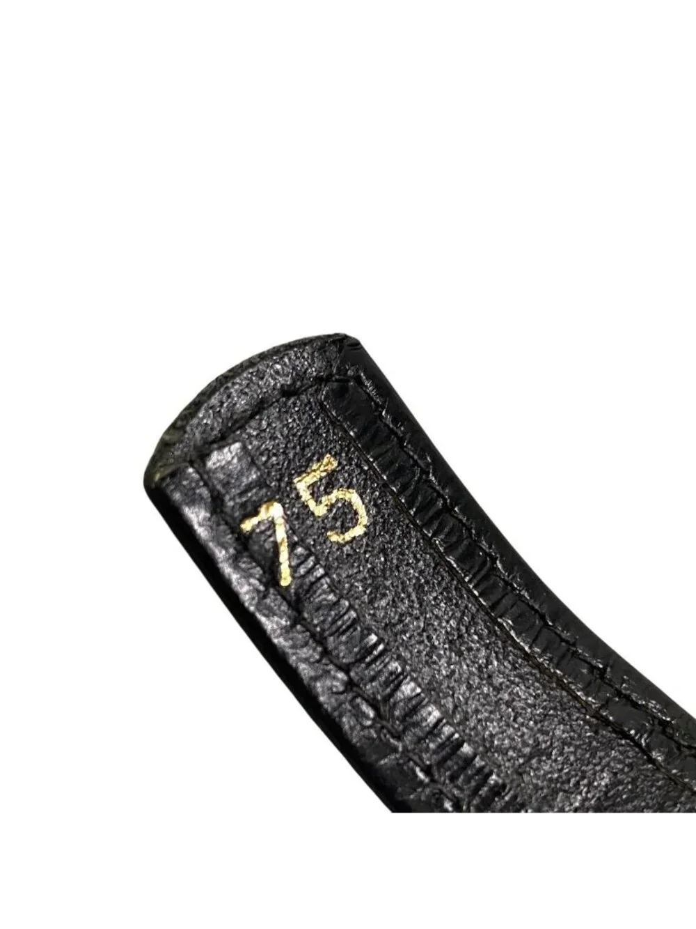 Celine Carriage Leather Belt 75 Black Gold